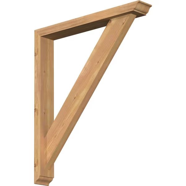 Traditional Traditional Smooth Bracket w/ Offset Brace, Western Red Cedar, 3 1/2